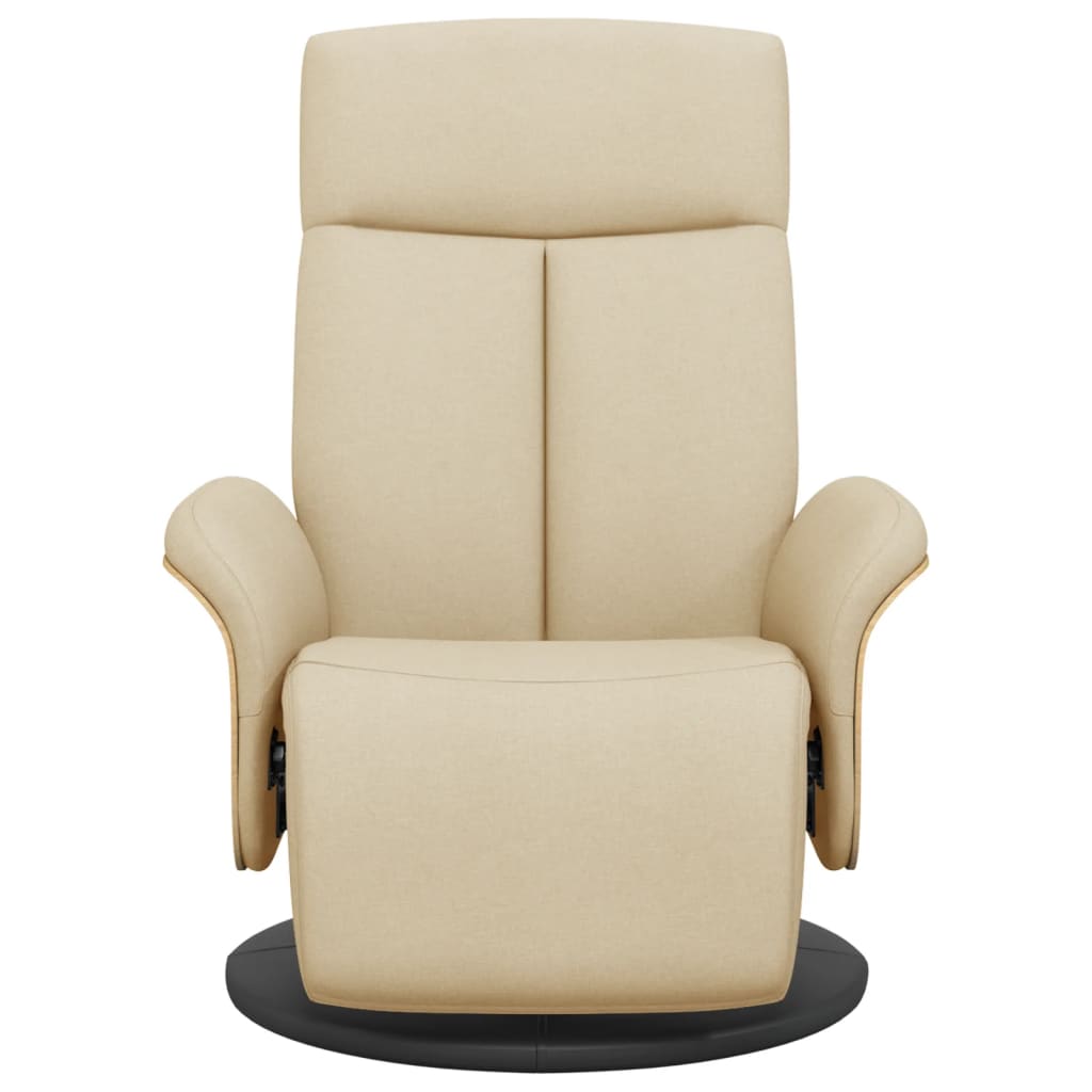 Fauteuil inclinable avec repose-pied crème tissu - XIOS