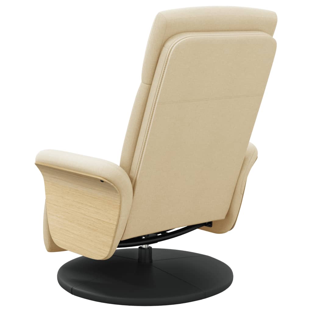 Fauteuil inclinable avec repose-pied crème tissu - XIOS