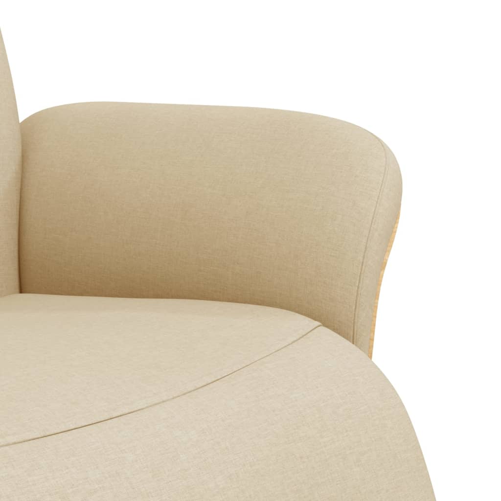Fauteuil inclinable avec repose-pied crème tissu - XIOS