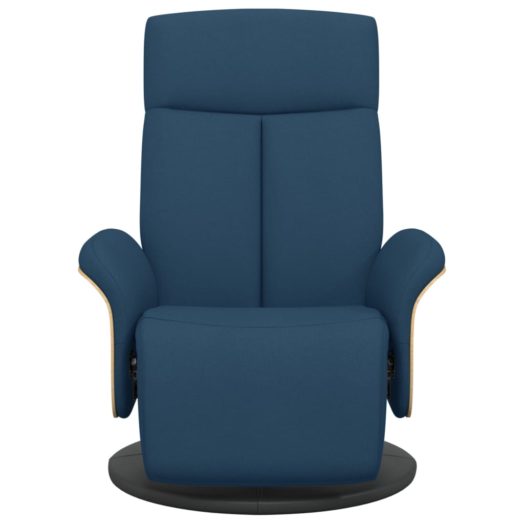 Fauteuil inclinable avec repose-pieds bleu tissu - XIOS