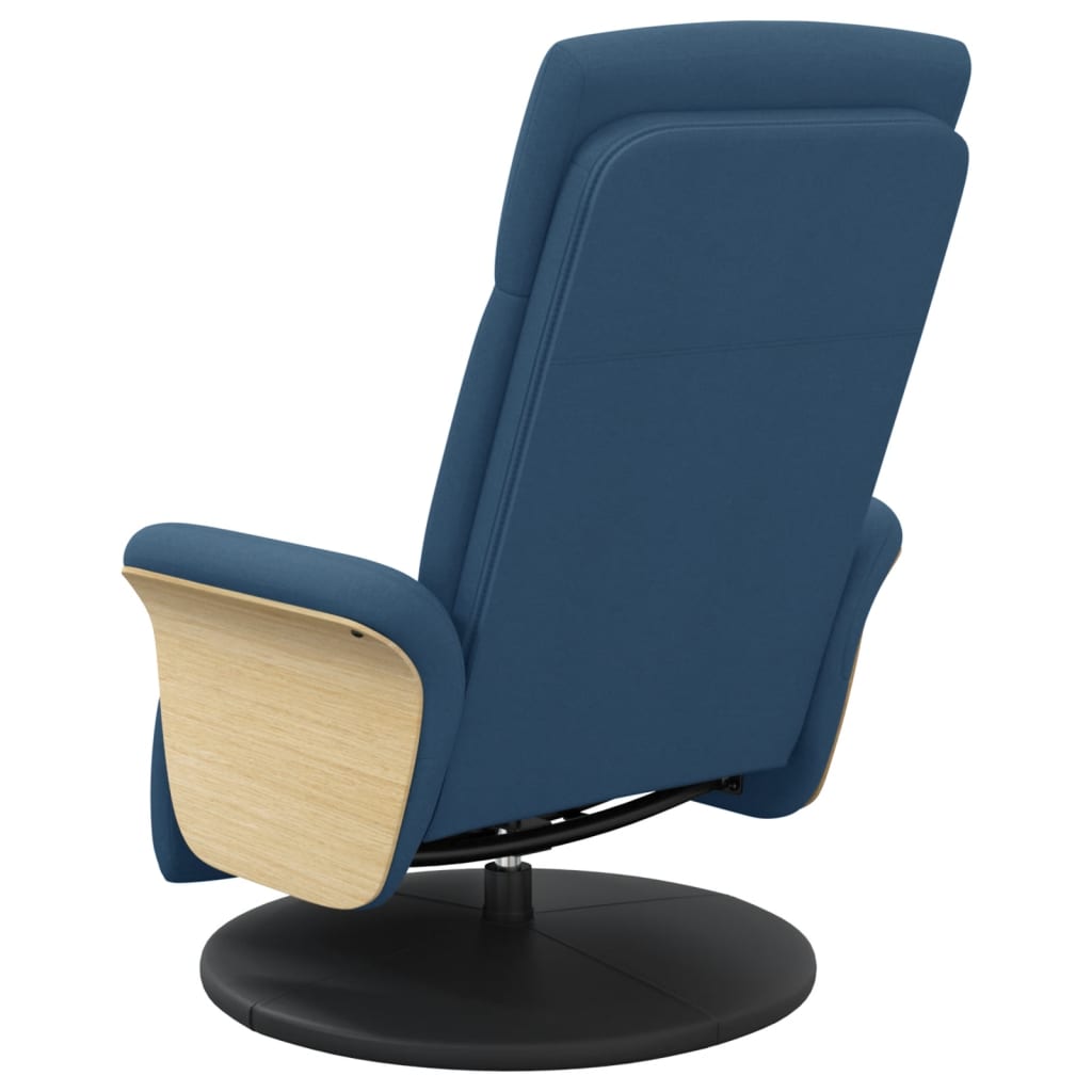 Fauteuil inclinable avec repose-pieds bleu tissu - XIOS