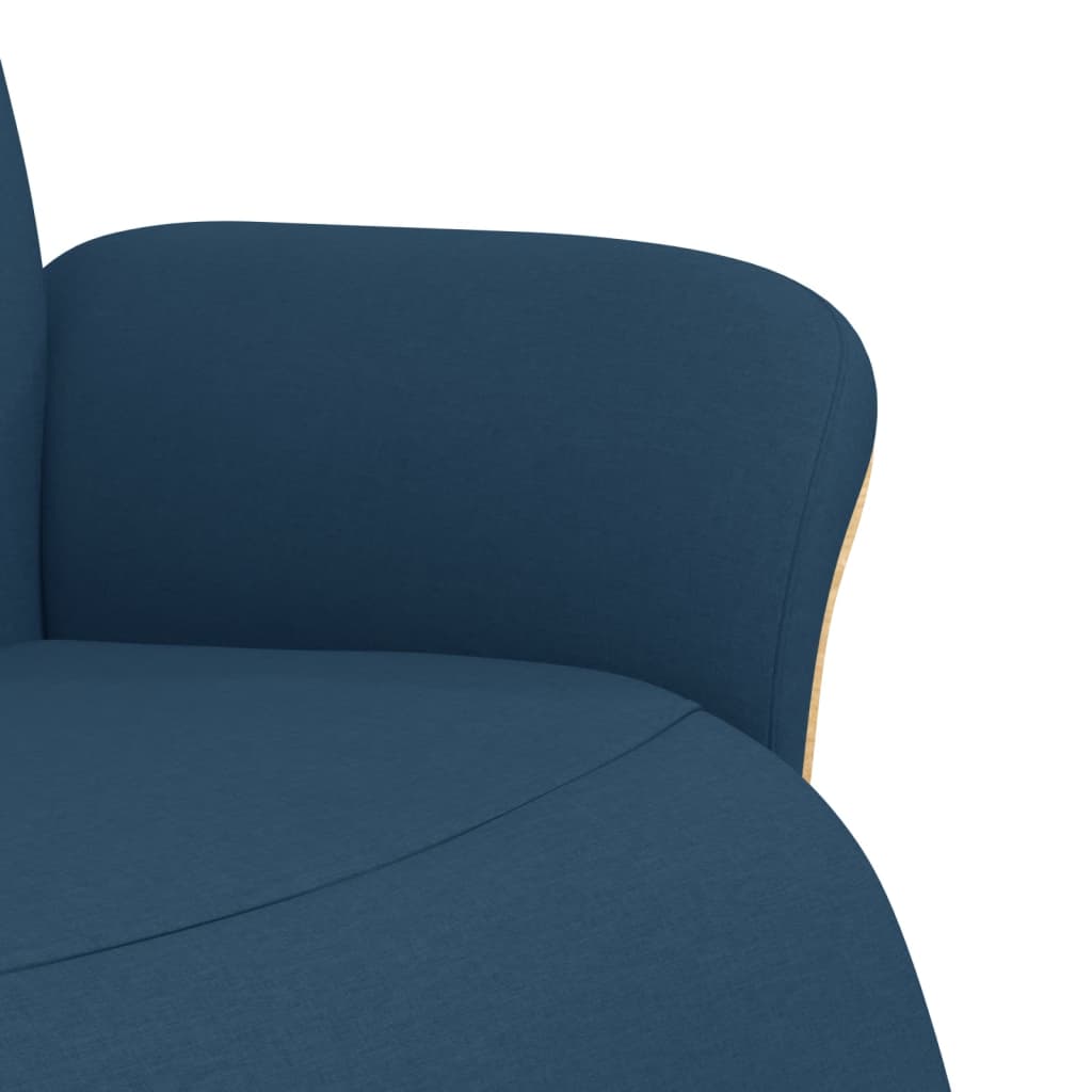 Fauteuil inclinable avec repose-pieds bleu tissu - XIOS