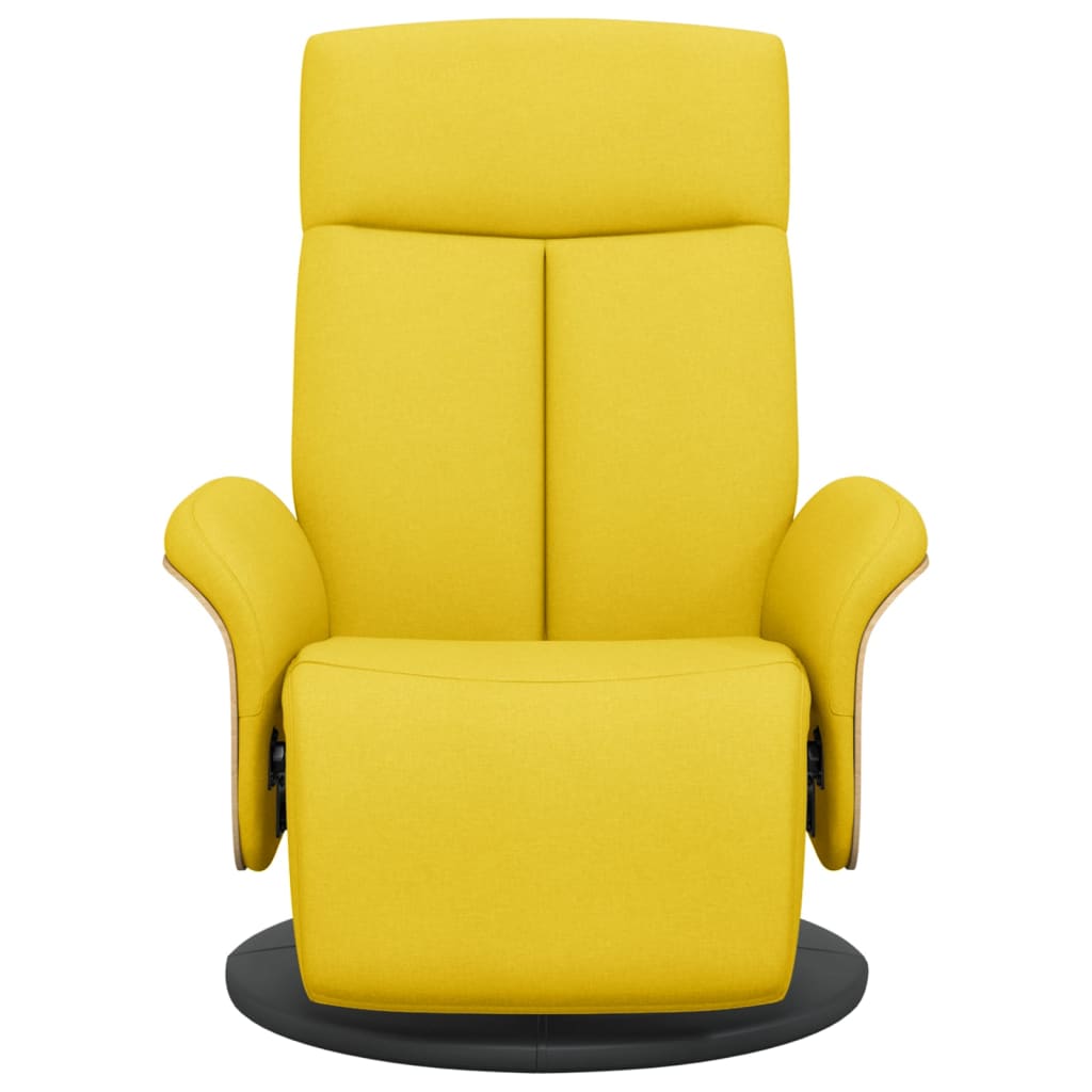 Fauteuil inclinable avec repose-pieds jaune clair tissu - XIOS