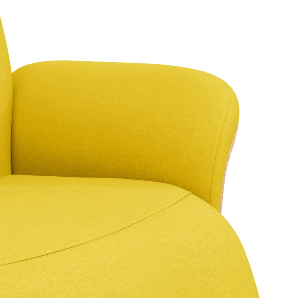 Fauteuil inclinable avec repose-pieds jaune clair tissu - XIOS