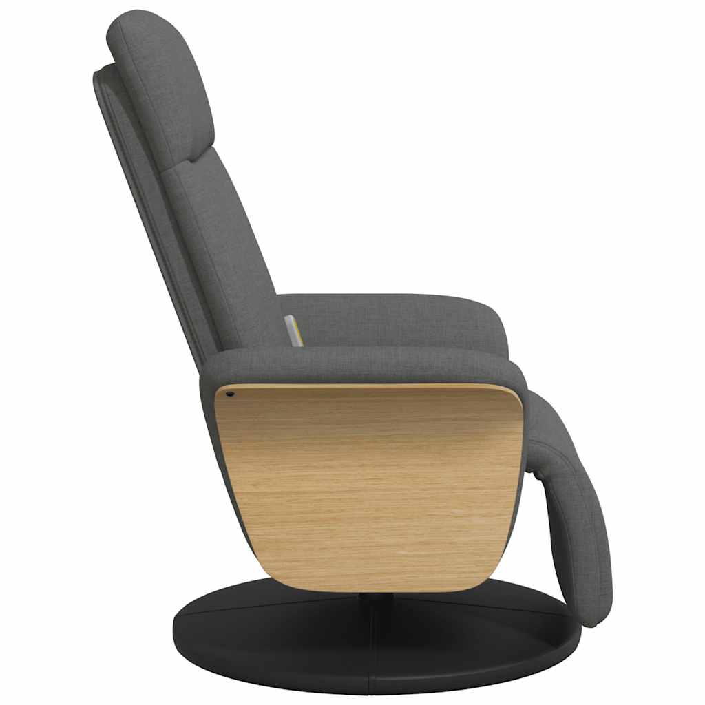 Fauteuil inclinable de massage et repose-pieds gris foncé tissu - XIOS