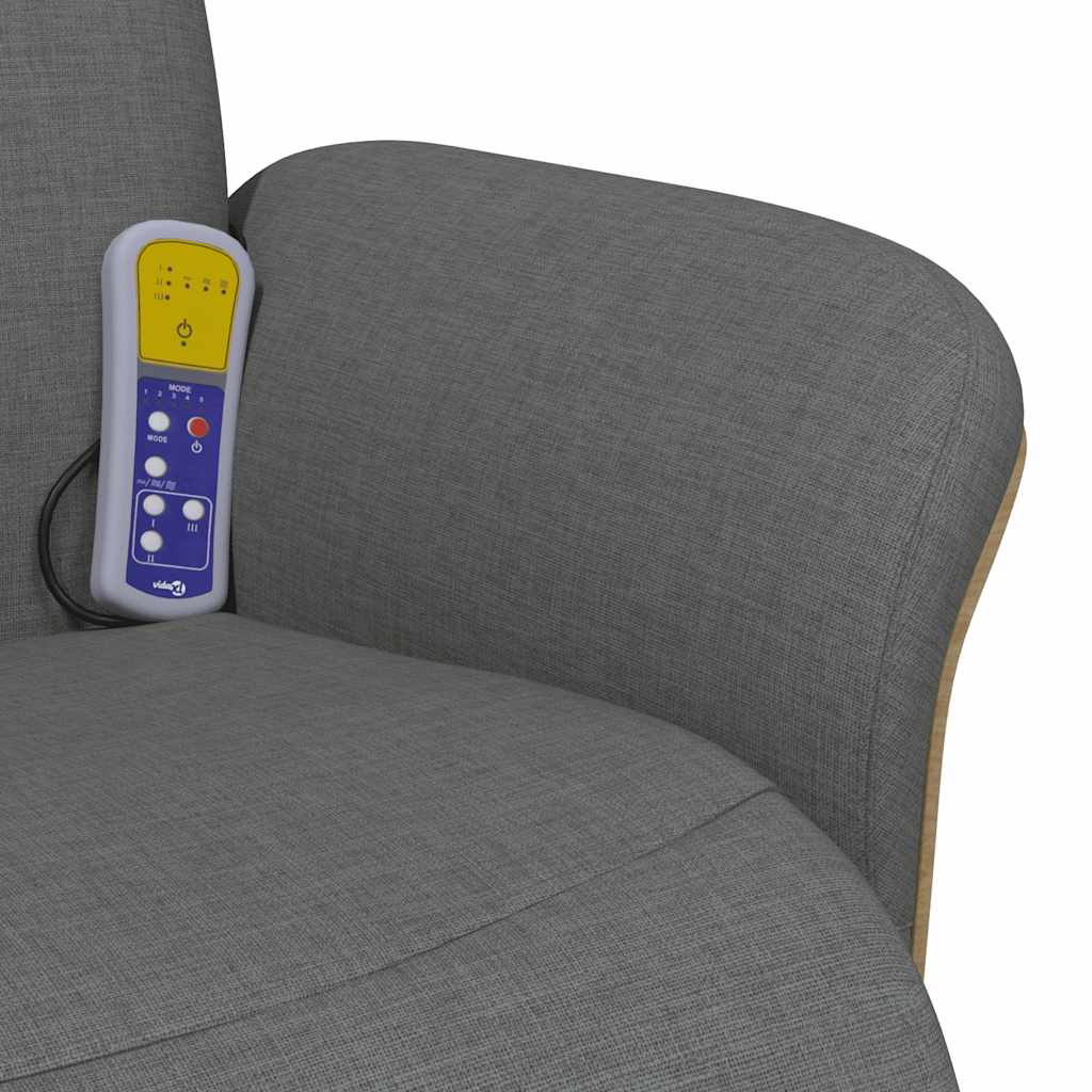 Fauteuil inclinable de massage et repose-pieds gris foncé tissu - XIOS