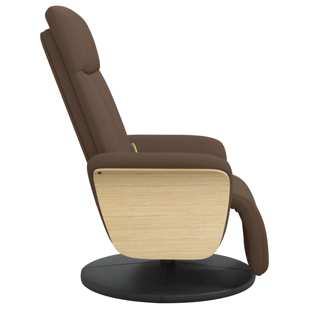 Fauteuil inclinable de massage avec repose-pieds marron tissu - XIOS