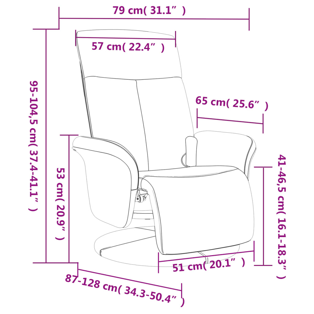 Fauteuil inclinable de massage avec repose-pieds marron tissu - XIOS