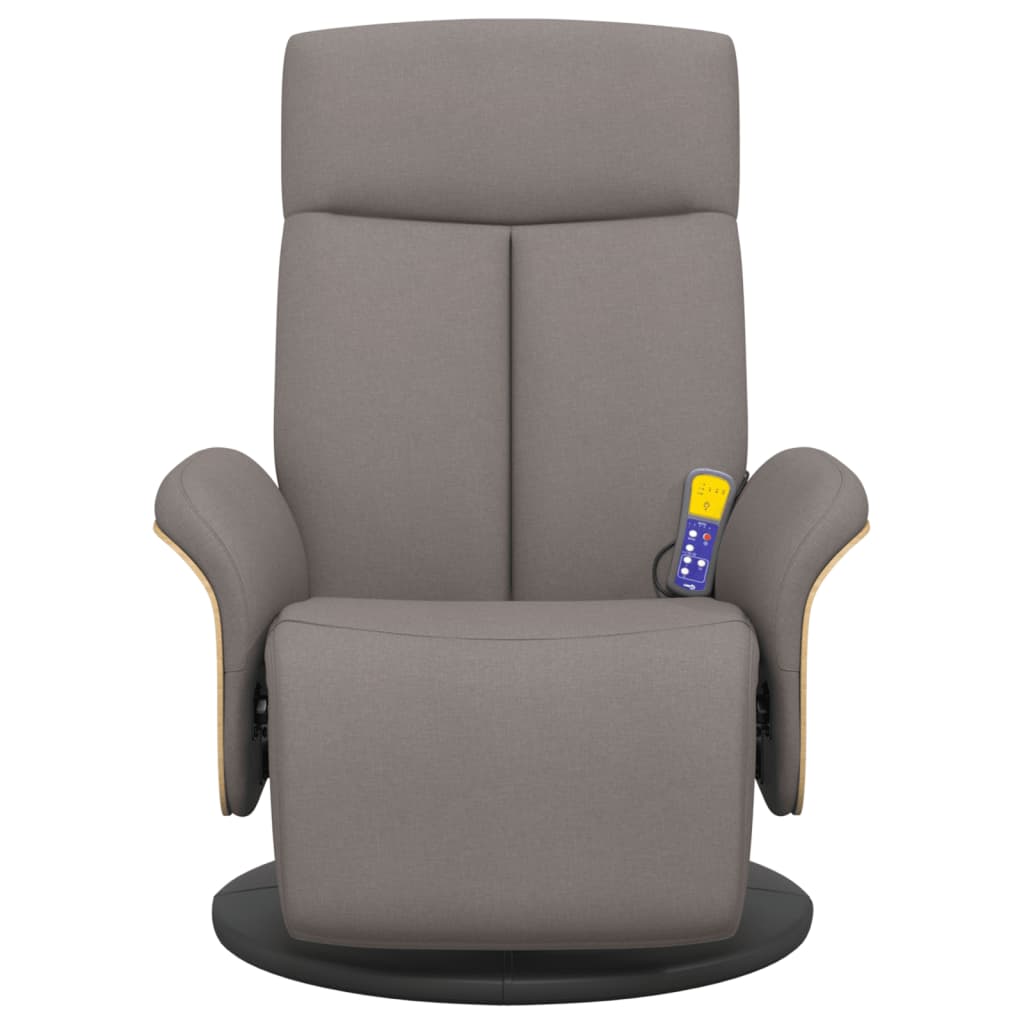 Fauteuil inclinable de massage avec repose-pieds taupe tissu - XIOS