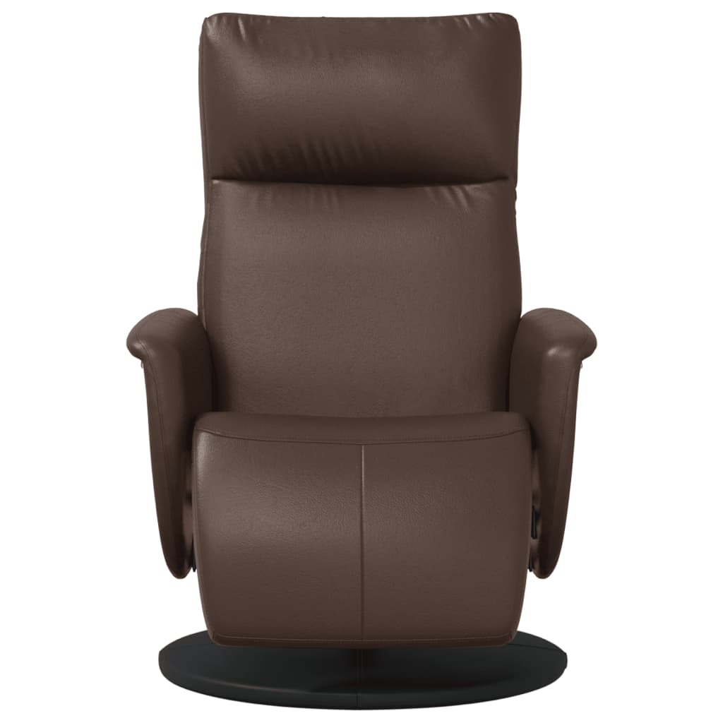 Fauteuil inclinable avec repose-pieds marron similicuir - XIOS