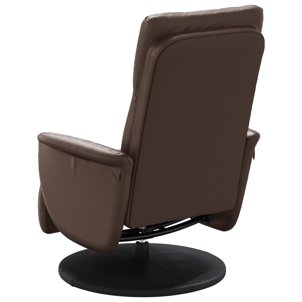 Fauteuil inclinable avec repose-pieds marron similicuir - XIOS