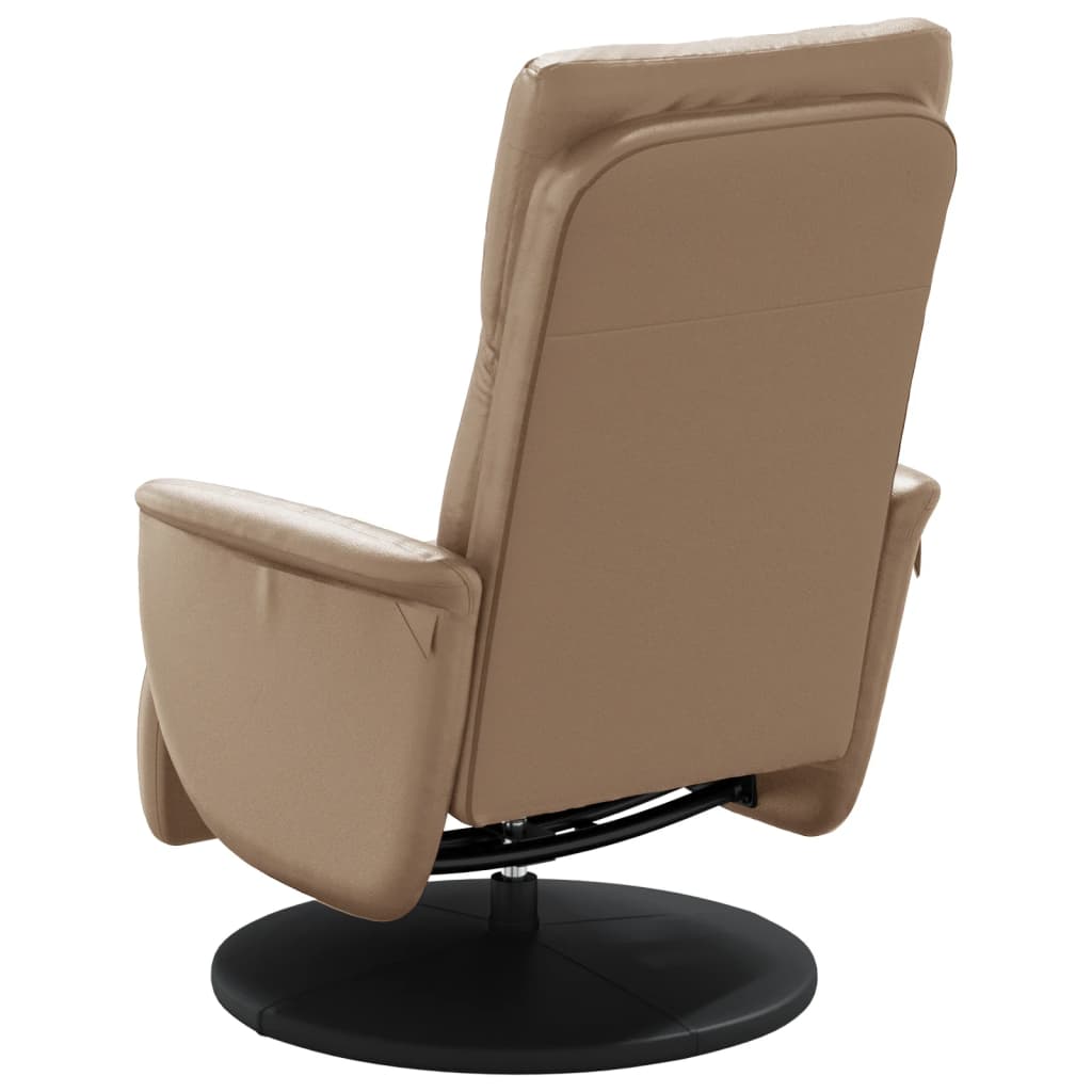 Fauteuil inclinable avec repose-pieds cappuccino similicuir - XIOS