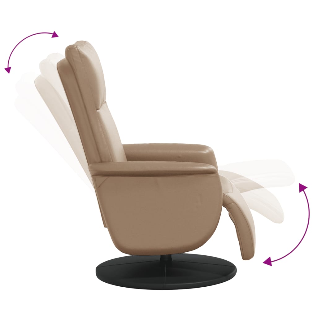 Fauteuil inclinable avec repose-pieds cappuccino similicuir - XIOS