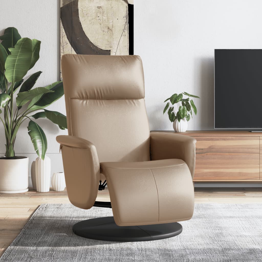 Fauteuil inclinable avec repose-pieds cappuccino similicuir - XIOS