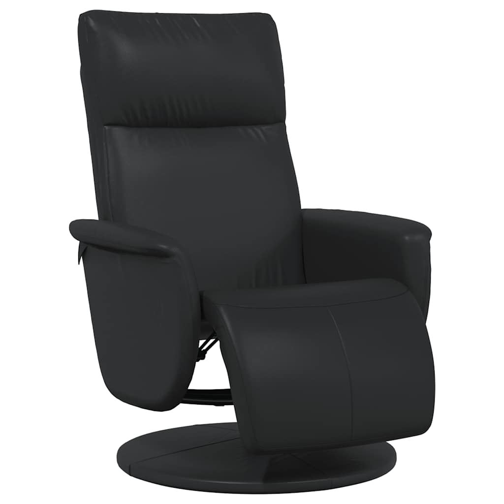 Fauteuil inclinable avec repose-pieds noir similicuir - XIOS