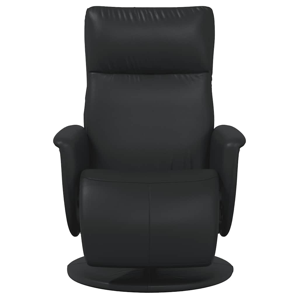 Fauteuil inclinable avec repose-pieds noir similicuir - XIOS