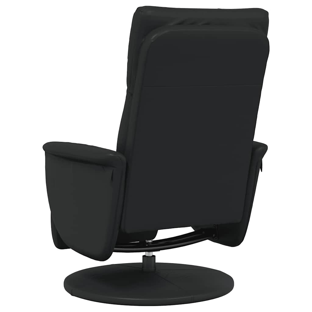 Fauteuil inclinable avec repose-pieds noir similicuir - XIOS