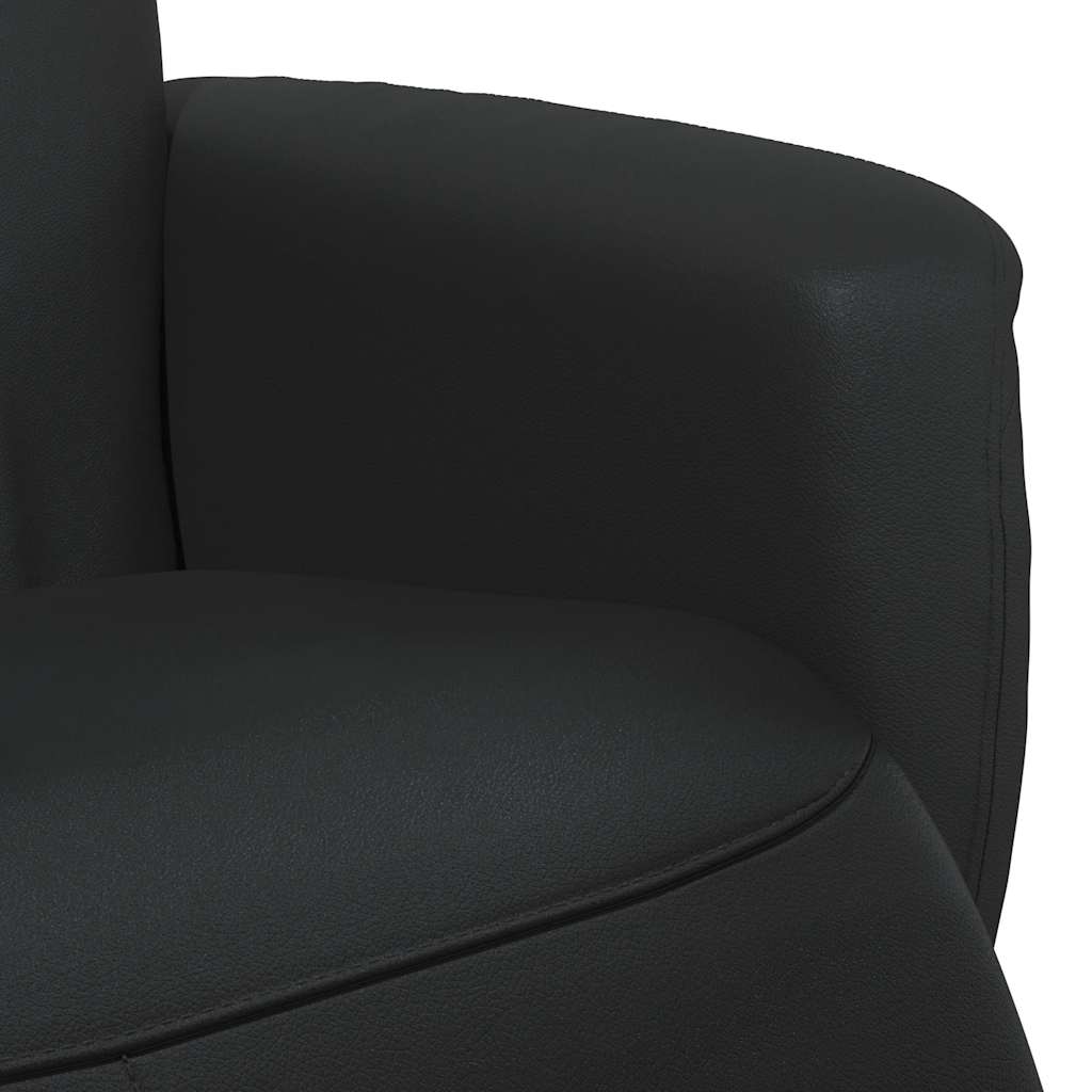 Fauteuil inclinable avec repose-pieds noir similicuir - XIOS