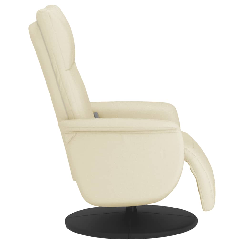 Fauteuil inclinable de massage et repose-pieds crème similicuir - XIOS