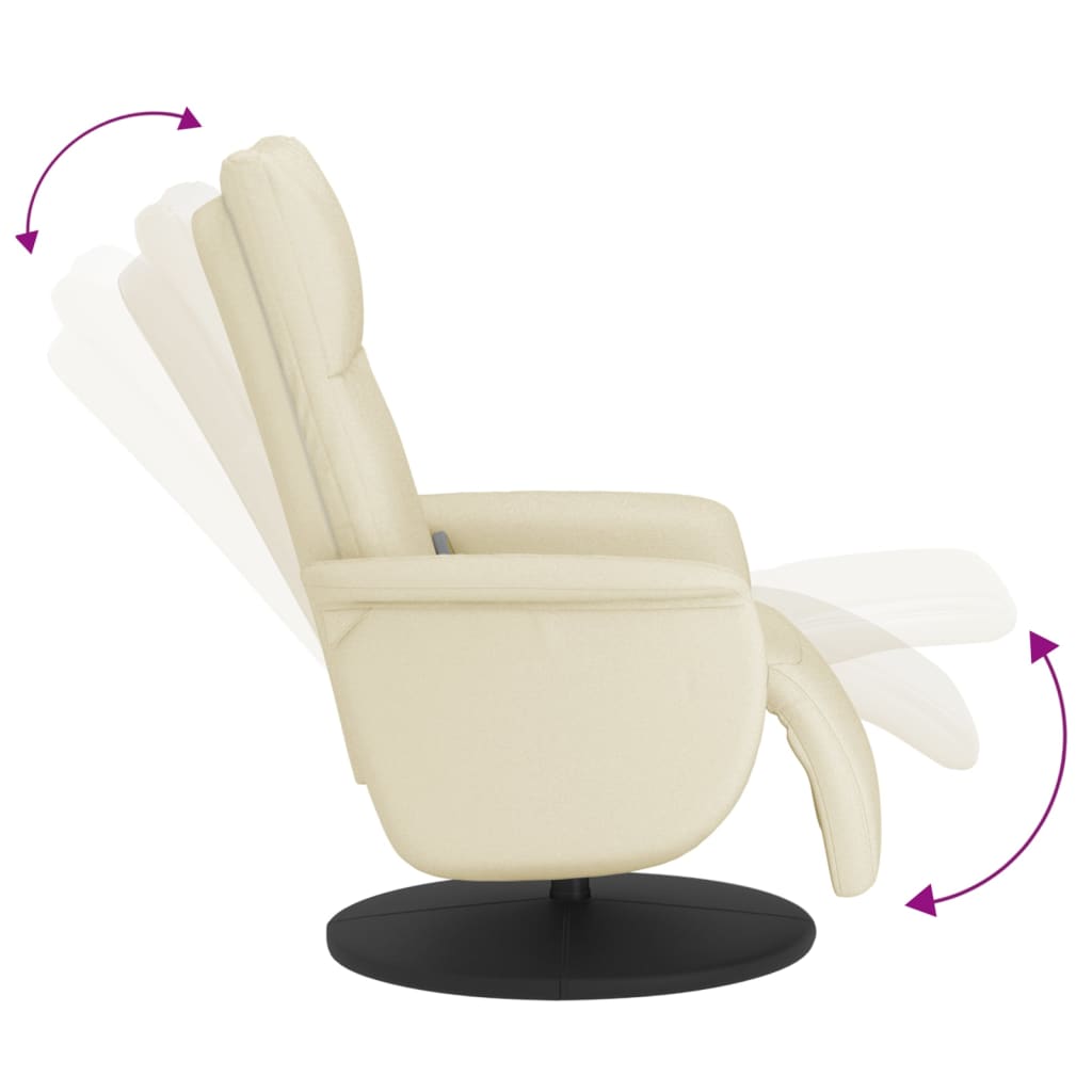 Fauteuil inclinable de massage et repose-pieds crème similicuir - XIOS