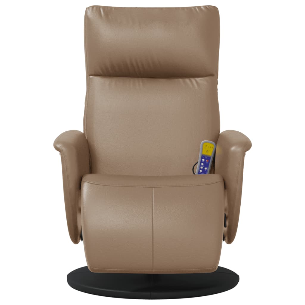 Fauteuil inclinable de massage repose-pieds cappuccino - XIOS
