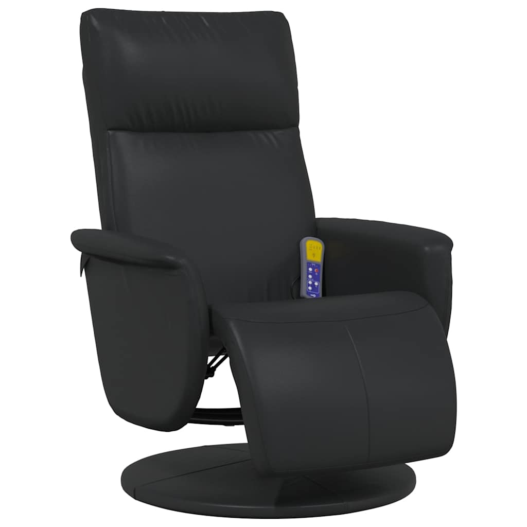 Fauteuil inclinable de massage repose-pieds noir similicuir - XIOS
