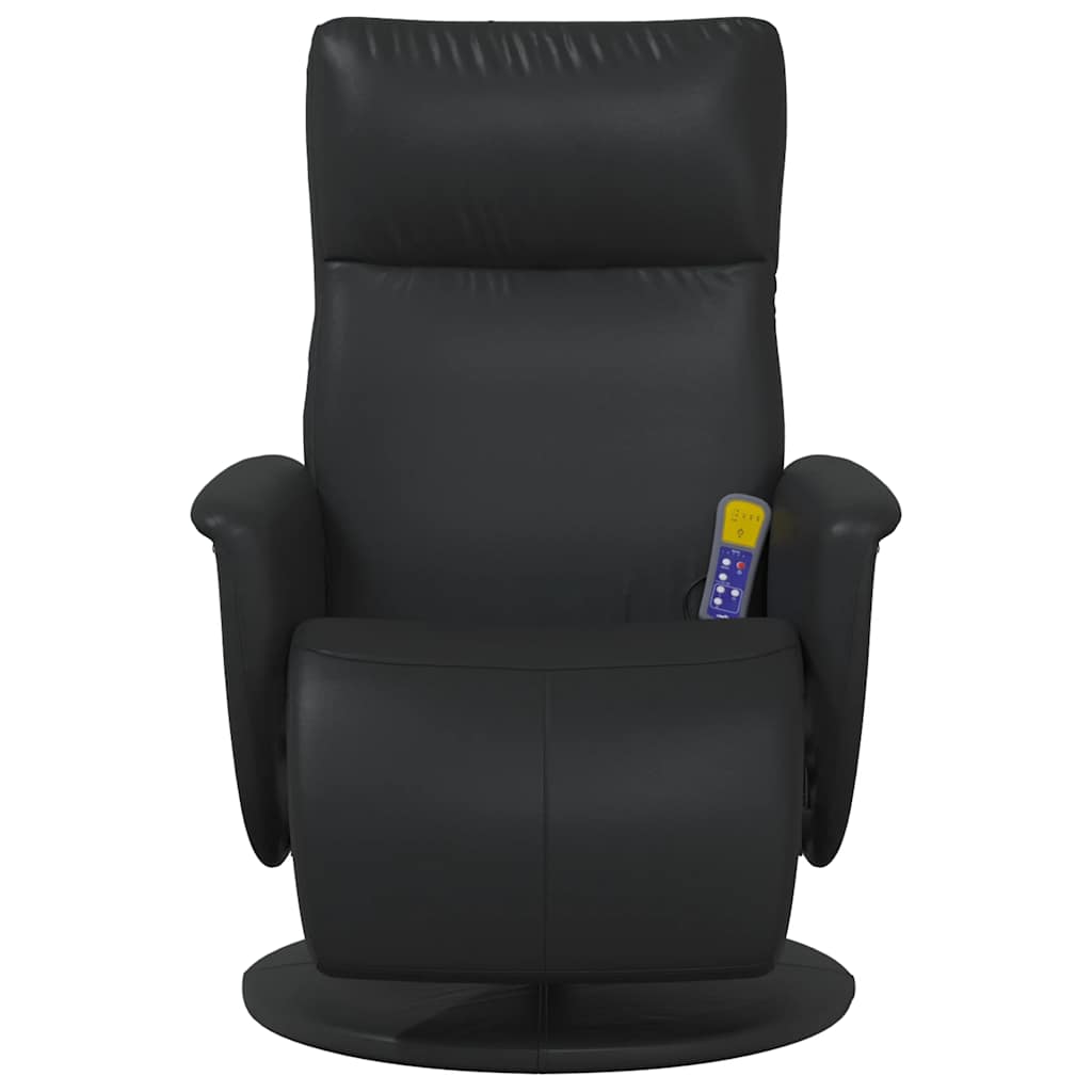 Fauteuil inclinable de massage repose-pieds noir similicuir - XIOS