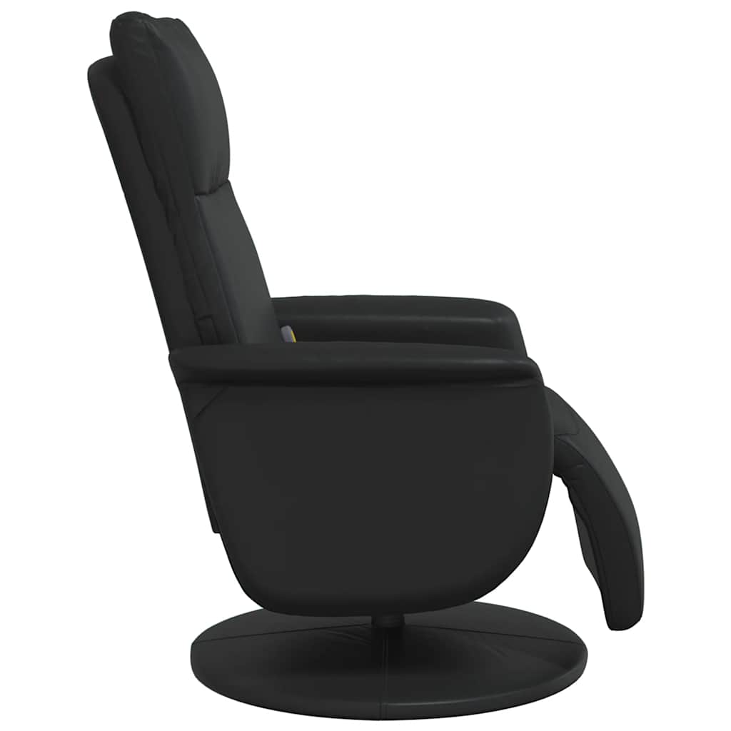 Fauteuil inclinable de massage repose-pieds noir similicuir - XIOS