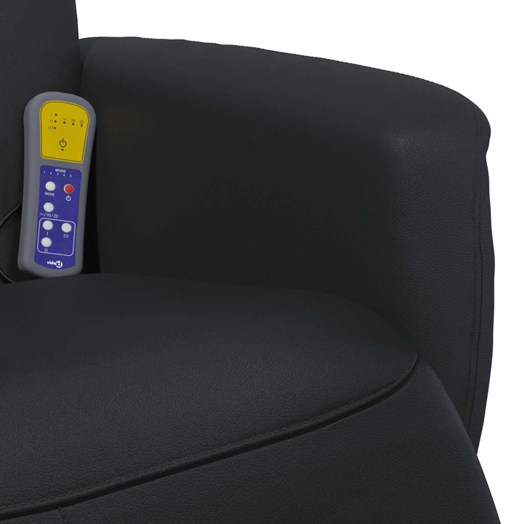 Fauteuil inclinable de massage repose-pieds noir similicuir - XIOS