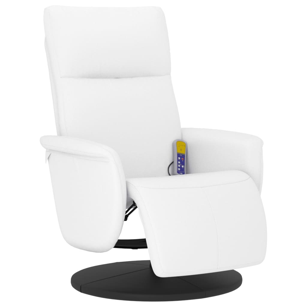 Fauteuil inclinable de massage repose-pieds blanc similicuir Fauteuils vidaXL