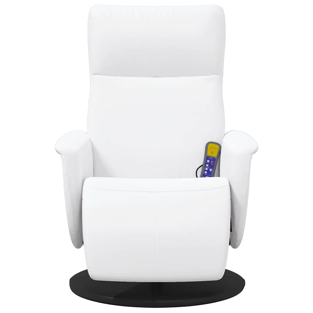 Fauteuil inclinable de massage repose-pieds blanc similicuir - XIOS