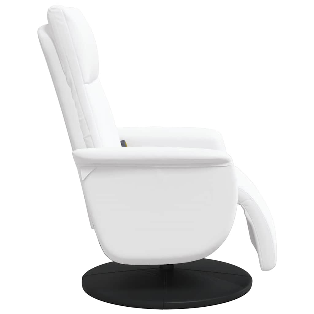 Fauteuil inclinable de massage repose-pieds blanc similicuir - XIOS