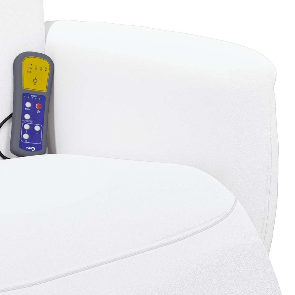 Fauteuil inclinable de massage repose-pieds blanc similicuir - XIOS