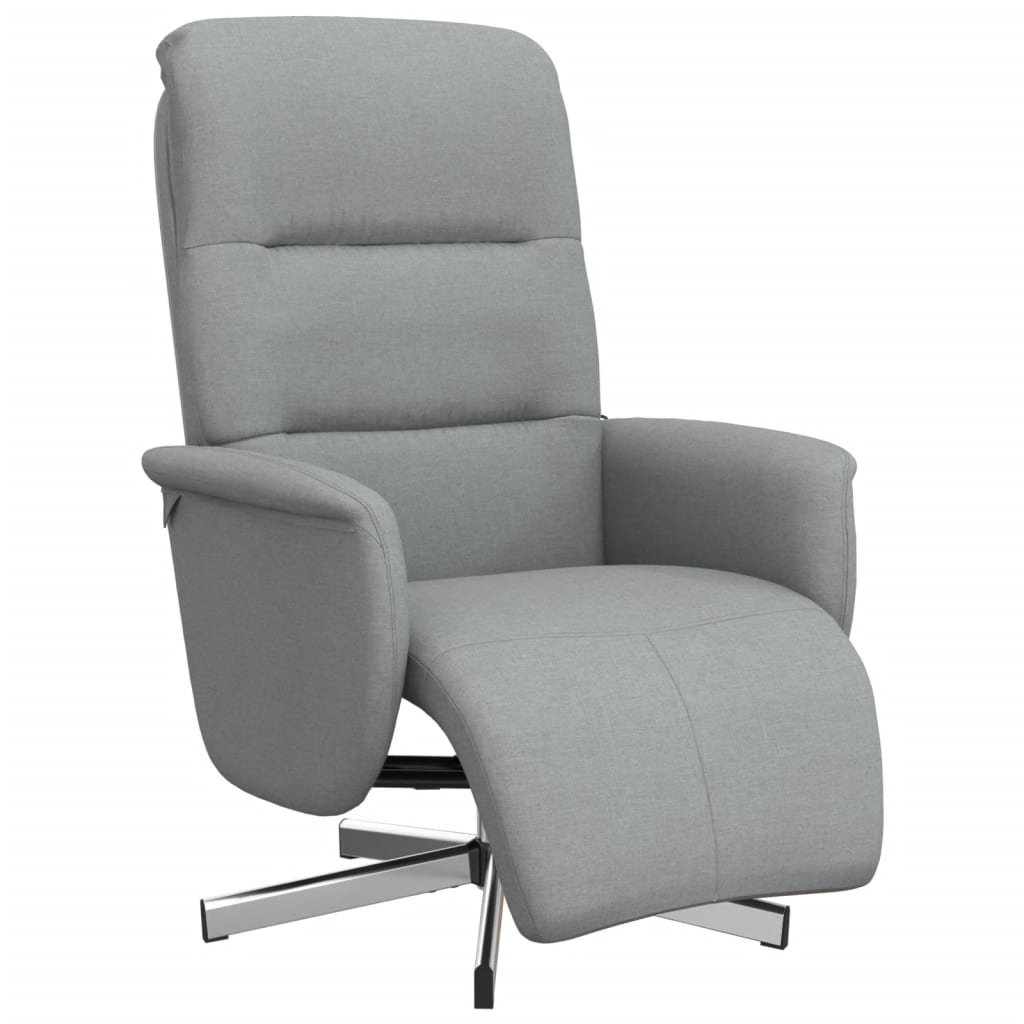 Fauteuil inclinable avec repose-pieds gris clair tissu - XIOS