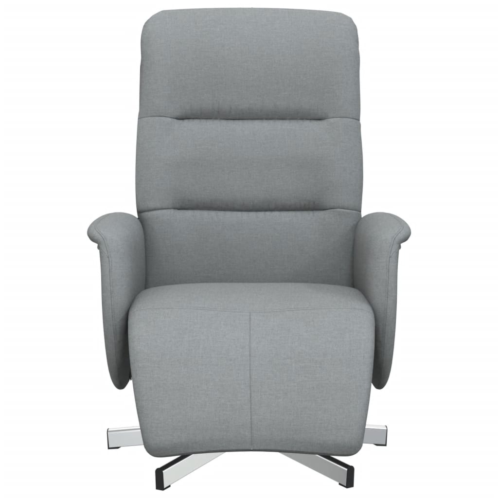 Fauteuil inclinable avec repose-pieds gris clair tissu - XIOS