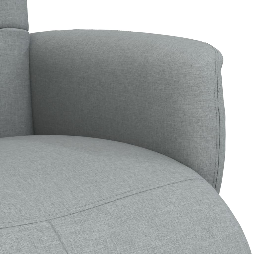 Fauteuil inclinable avec repose-pieds gris clair tissu - XIOS
