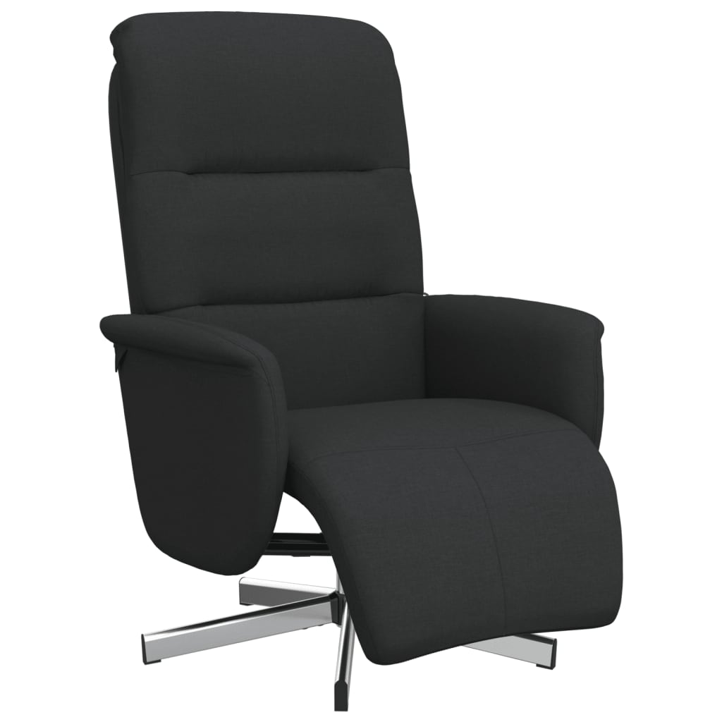 Fauteuil inclinable avec repose-pieds noir tissu - XIOS