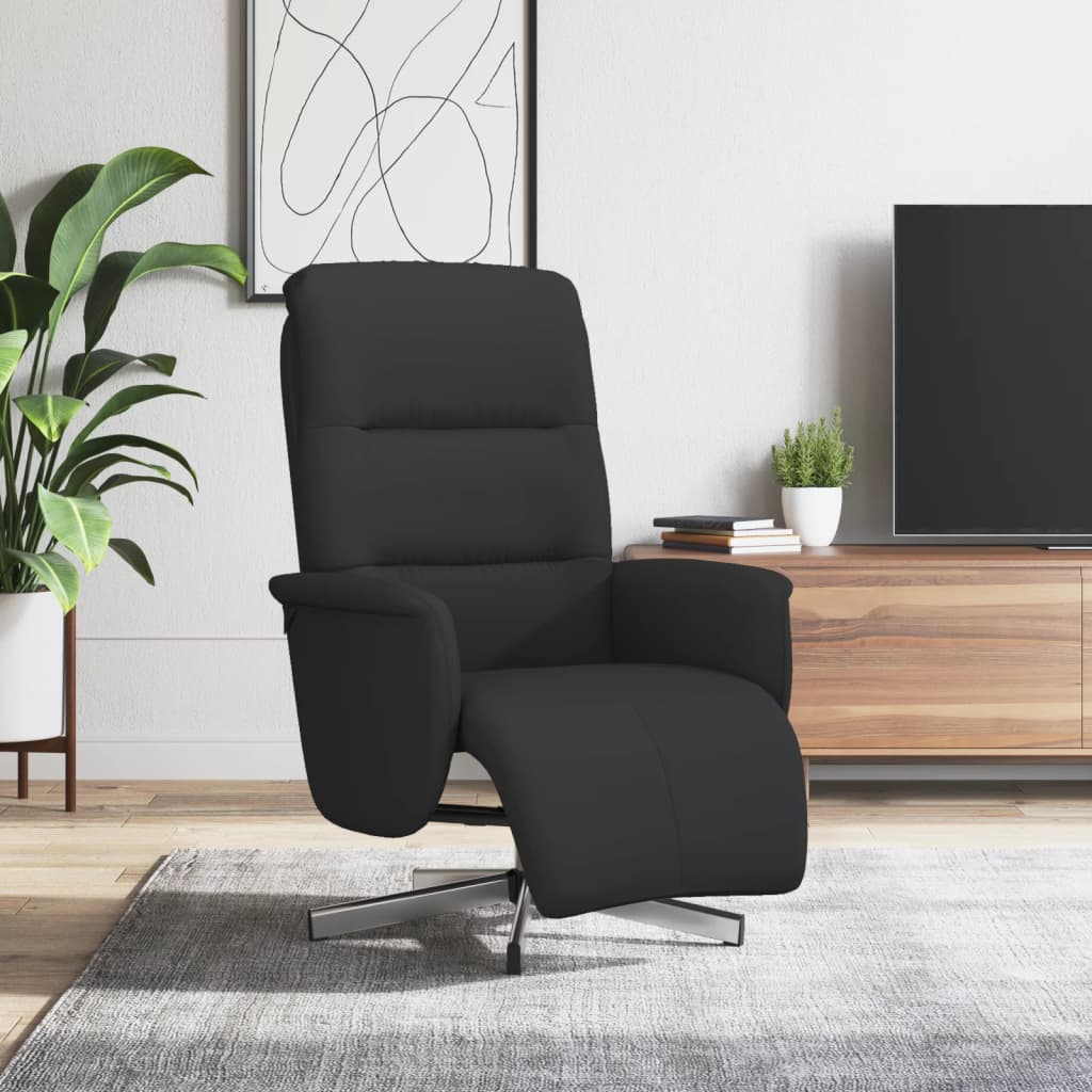 Fauteuil inclinable avec repose-pieds noir tissu - XIOS
