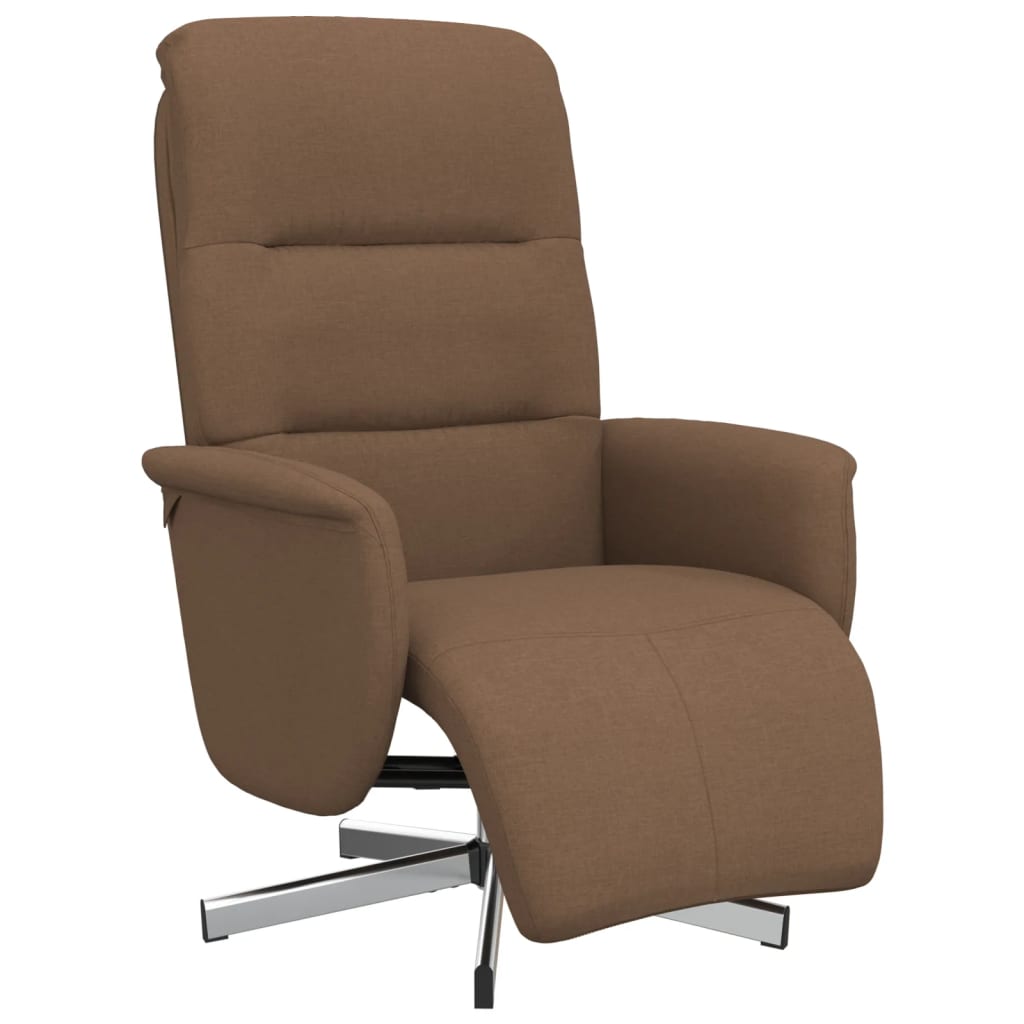 Fauteuil inclinable avec repose-pieds marron tissu - XIOS