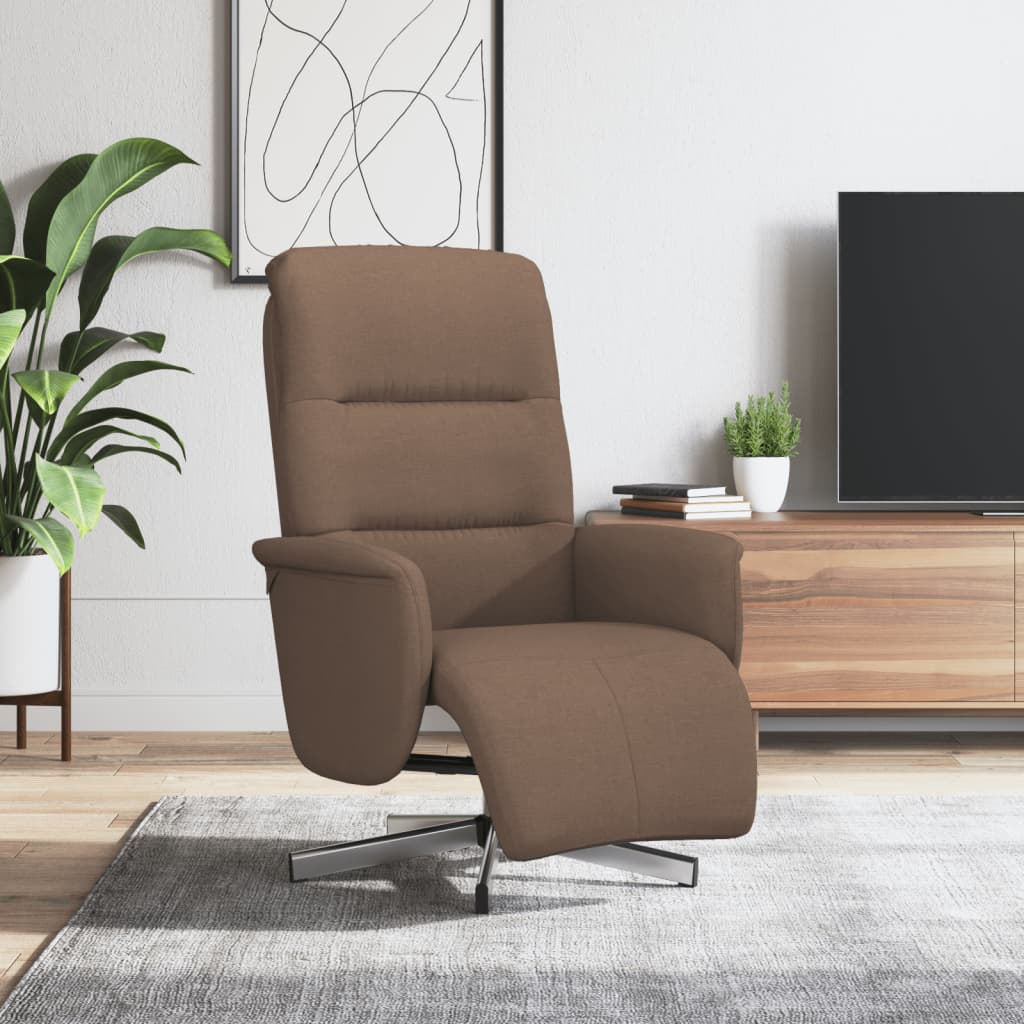 Fauteuil inclinable avec repose-pieds marron tissu - XIOS
