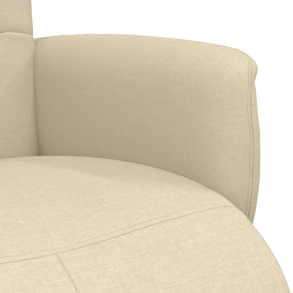 Fauteuil inclinable avec repose-pied crème tissu - XIOS