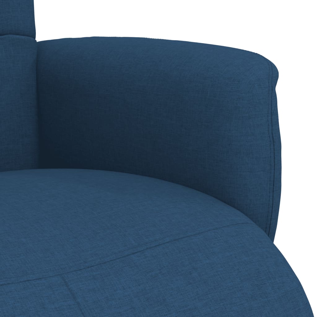Fauteuil inclinable avec repose-pieds bleu tissu - XIOS