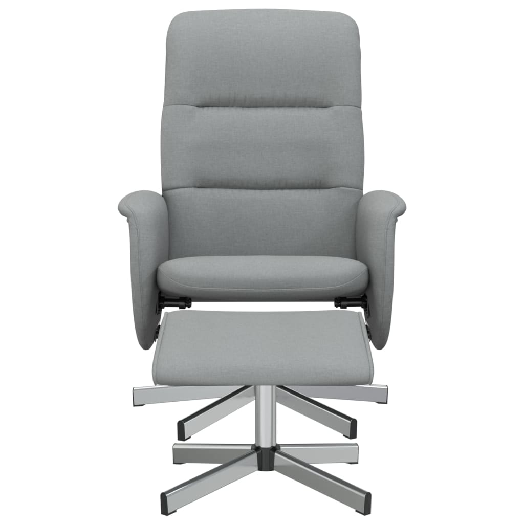 Fauteuil inclinable avec repose-pied gris clair tissu - XIOS