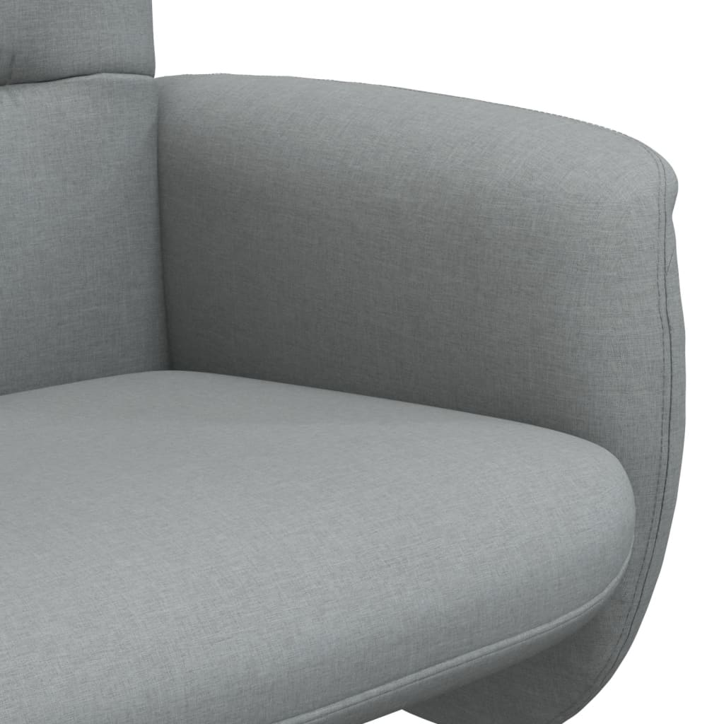 Fauteuil inclinable avec repose-pied gris clair tissu - XIOS