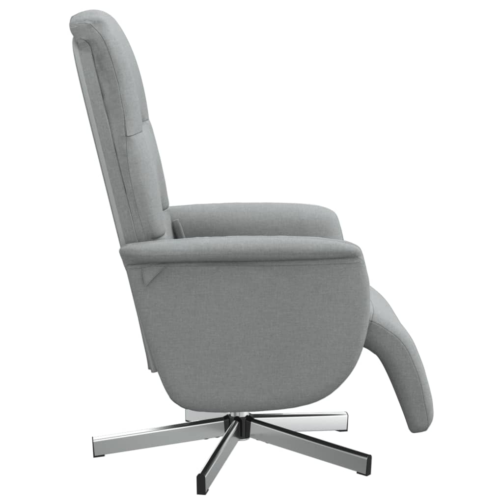 Fauteuil inclinable de massage et repose-pieds gris clair tissu - XIOS
