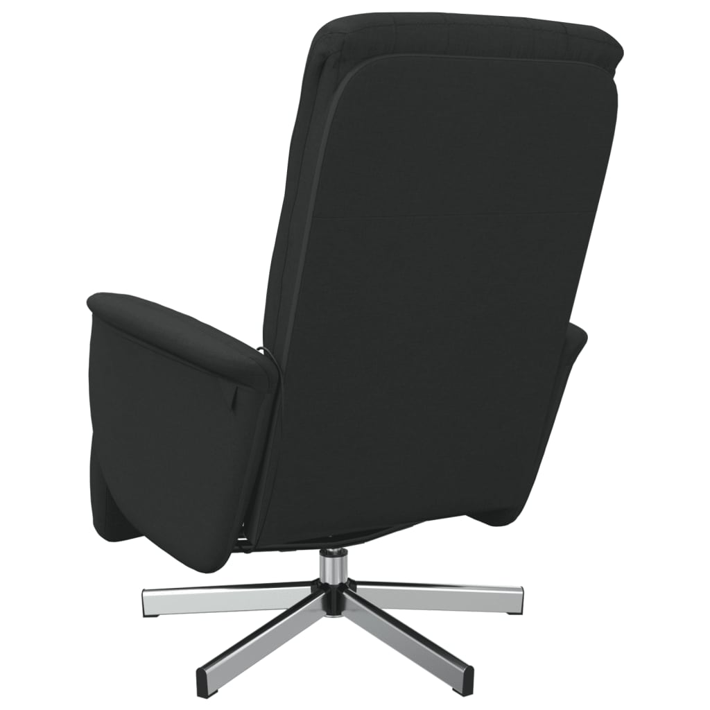 Fauteuil inclinable de massage avec repose-pieds noir tissu - XIOS