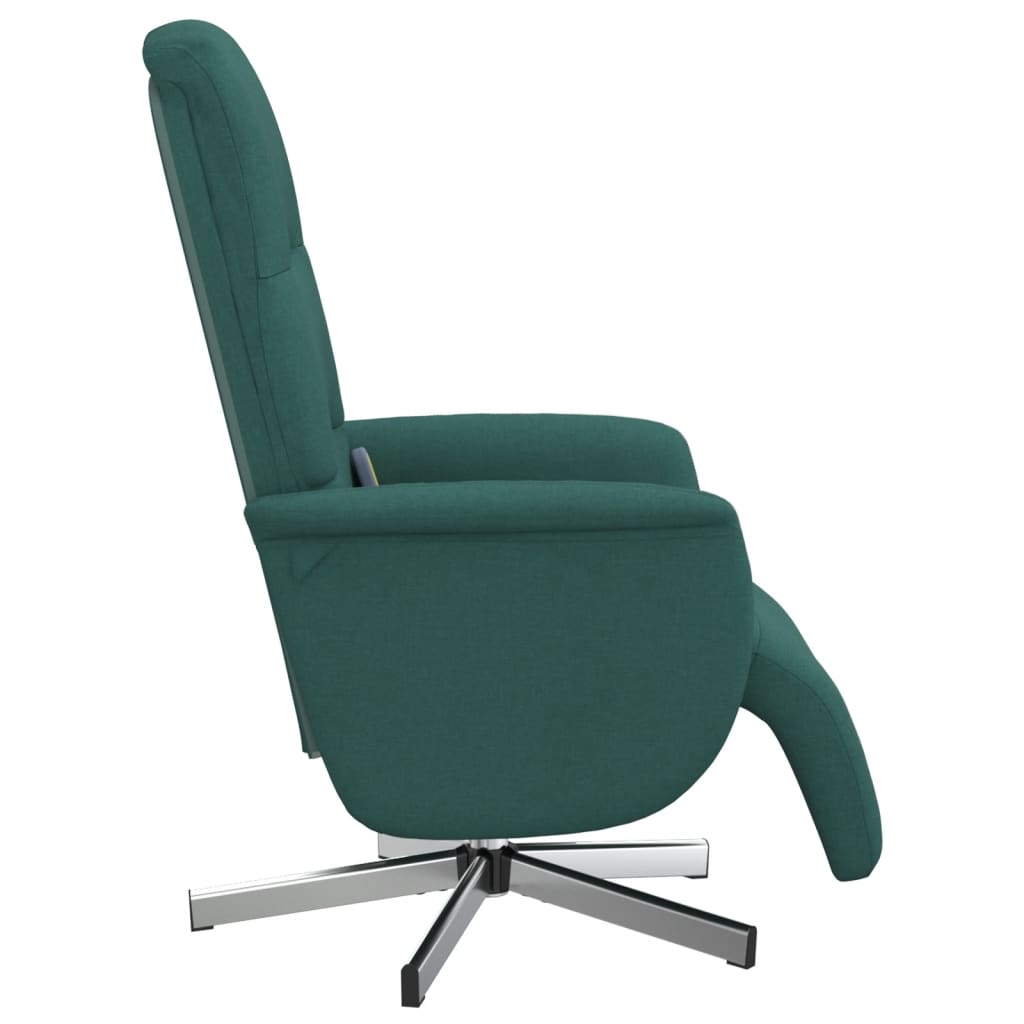 Fauteuil inclinable de massage et repose-pieds vert foncé tissu - XIOS