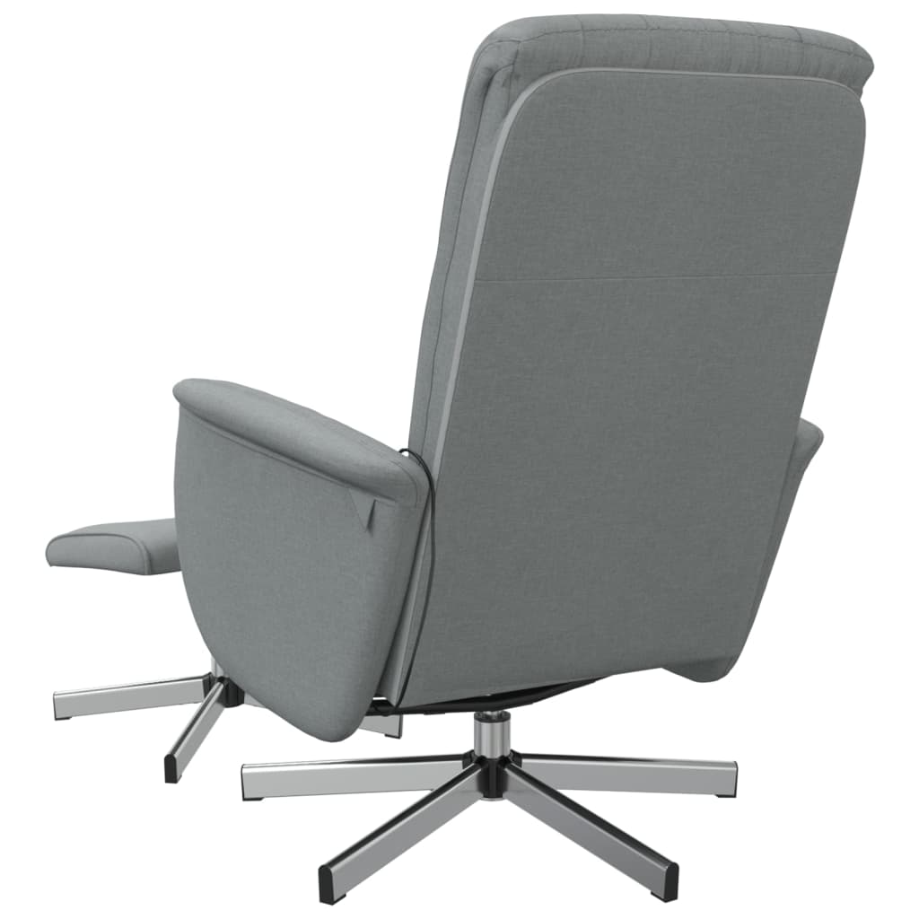 Fauteuil inclinable de massage et repose-pied gris clair tissu