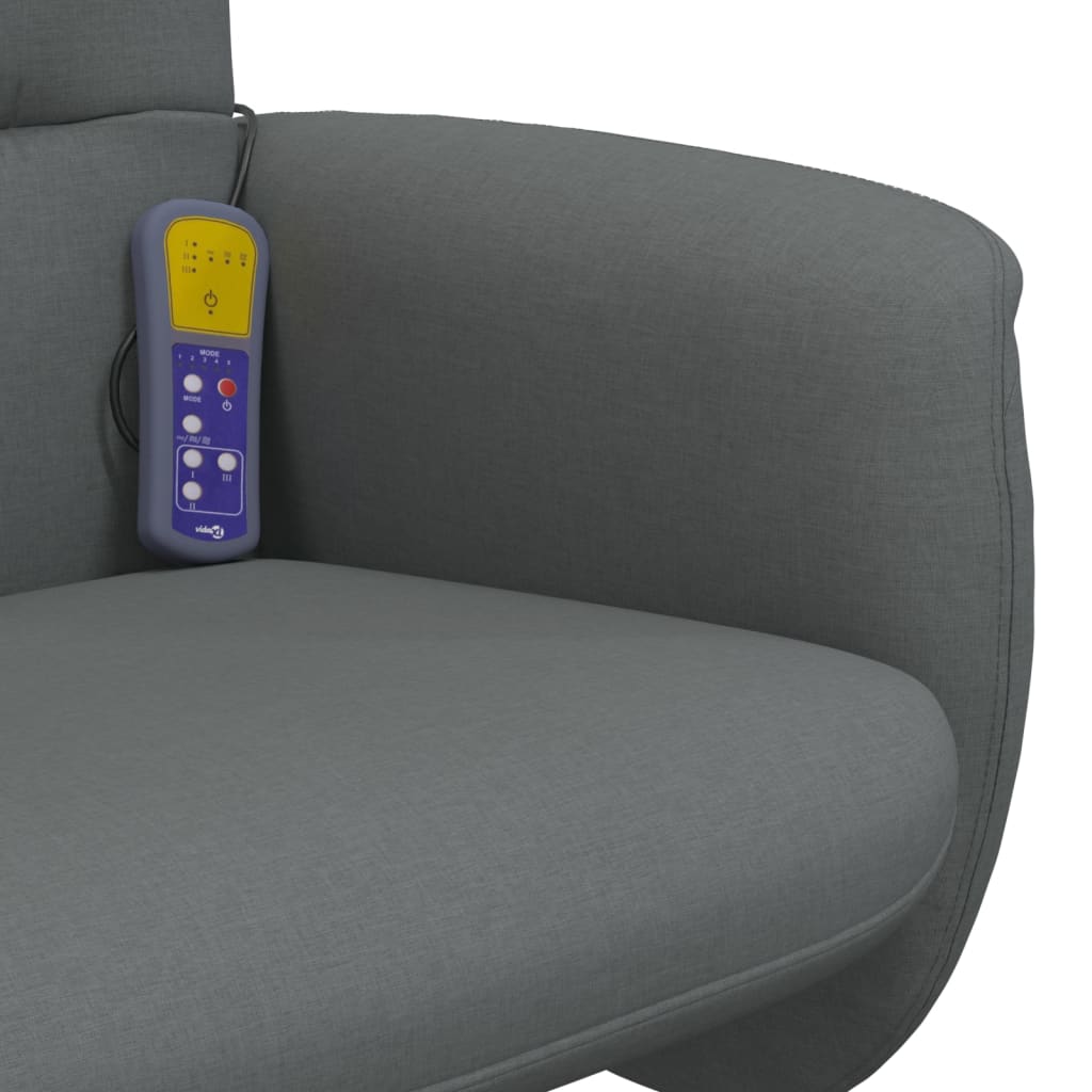 Fauteuil de massage inclinable et repose-pieds gris foncé tissu - XIOS