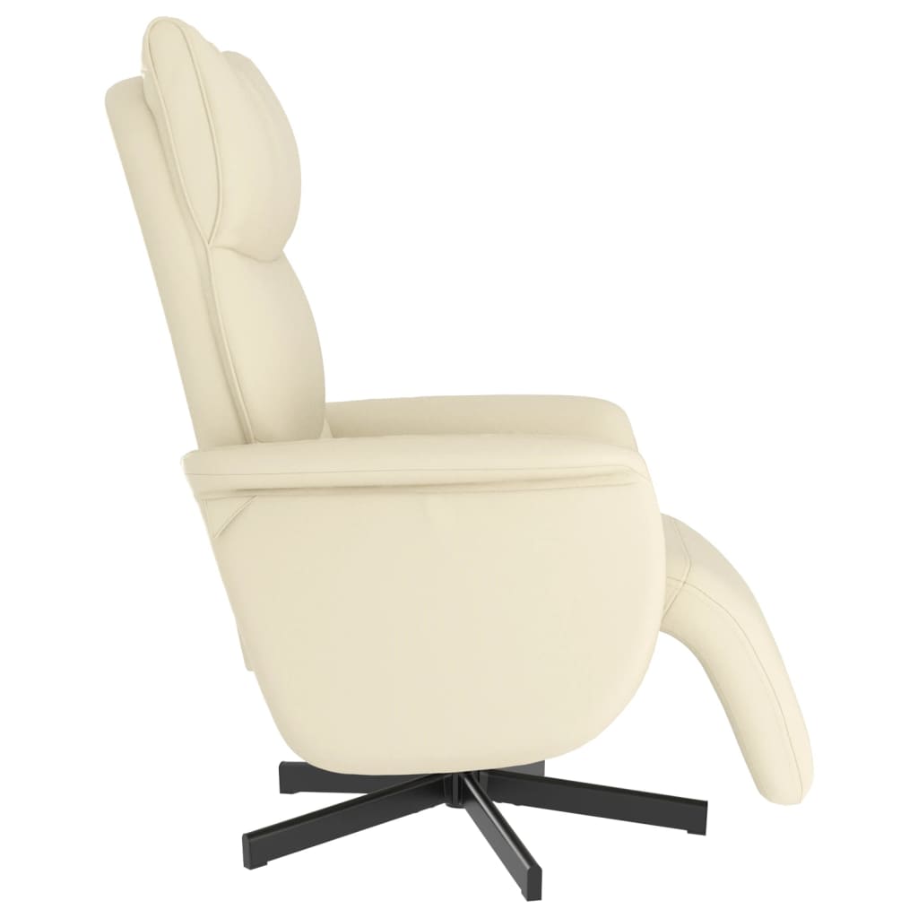 Fauteuil inclinable avec repose-pieds crème similicuir - XIOS